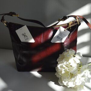 HOBO Charlie Style Leather Shoulder Bag Deep Plum